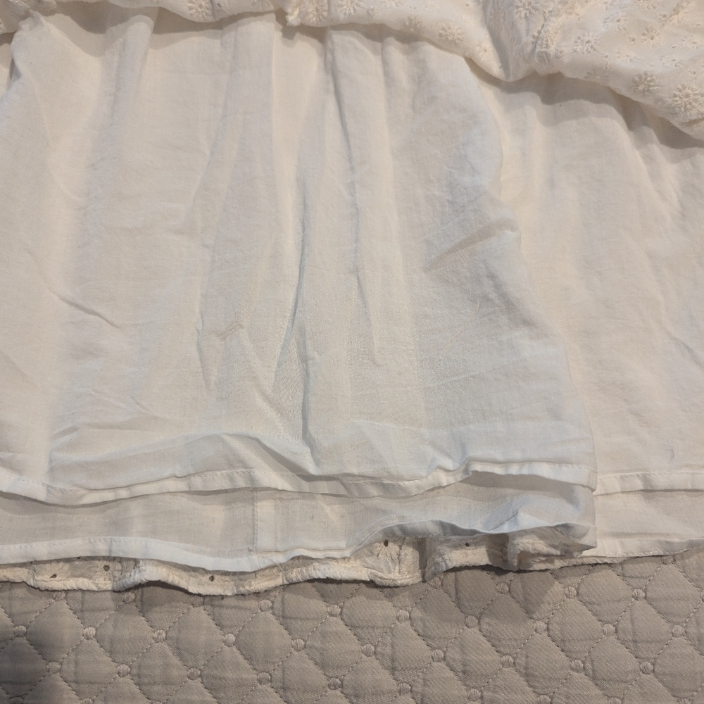 MADEWELL Eyelet Tassel-Tie Mini Dress Size 10 Cream/Ivory - Picture 5 of 9